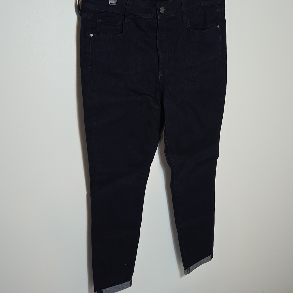 Nine West Denim Dark Blue Skinny Ankle High Rise Zip Button 5-Pocket Women Sz 12
